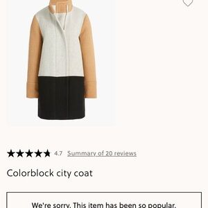 J. Crew Colorblock Wool Coat in Tan, Gray, and Black